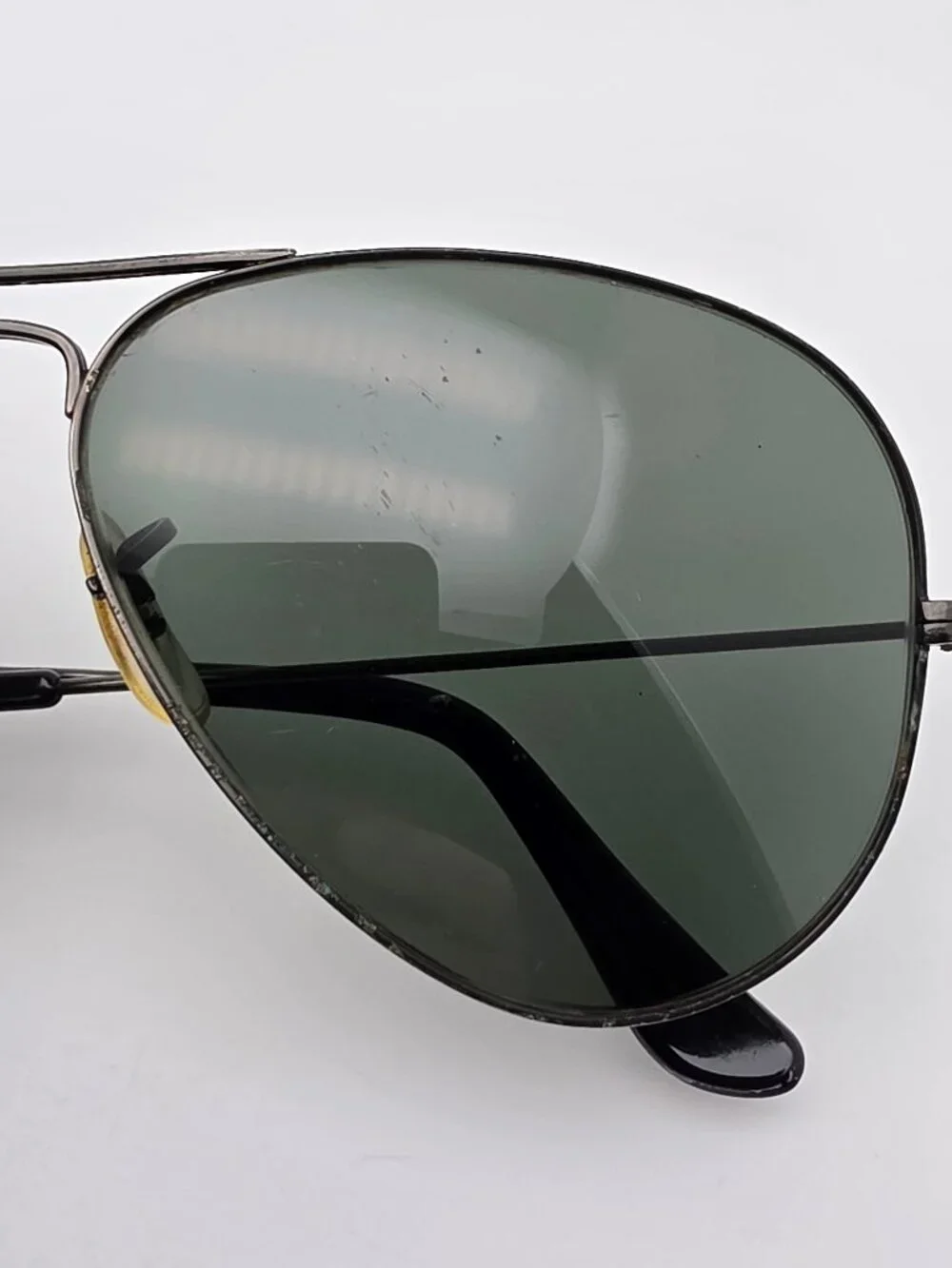 Ray-Ban B&L L2823 Black Chrome G-15 Green Glass Lens Aviator Sunglasses w/ Case